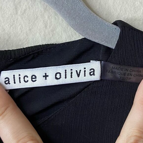 Alice+Olivia Black Blouse Size XS - Picture 7 of 9